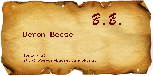 Beron Becse névjegykártya